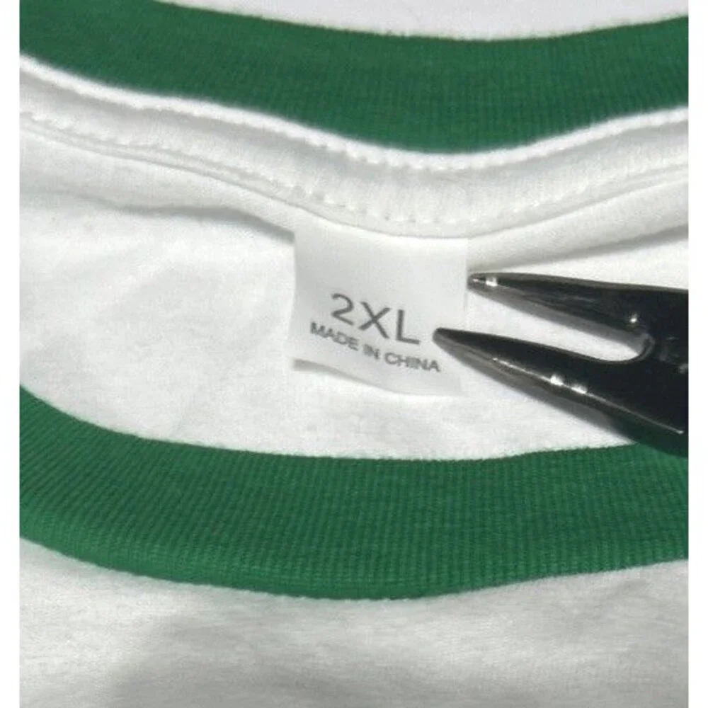 Coors Light Beer Shamrock St Patricks Day Ringer T Shirt White Green Men 2XL XXL
